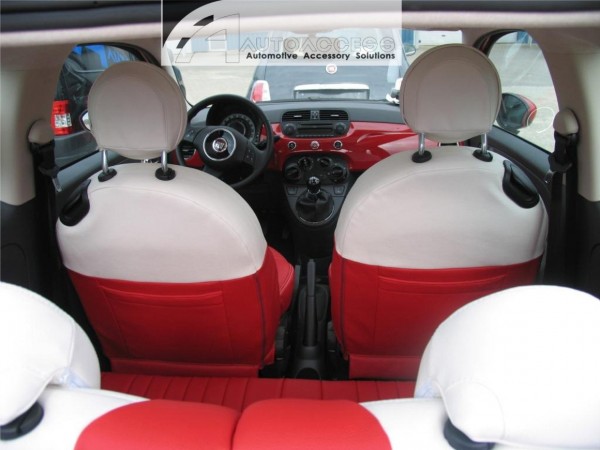 Fiat 500 Interior Upgrade Red White